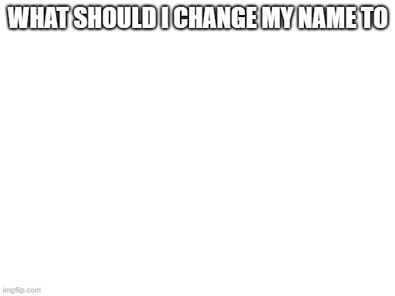 I'm gonna change it tomorrow | WHAT SHOULD I CHANGE MY NAME TO | image tagged in blank white template | made w/ Imgflip meme maker