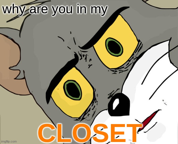 Unsettled Tom | why are you in my; CLOSET | image tagged in memes,unsettled tom | made w/ Imgflip meme maker
