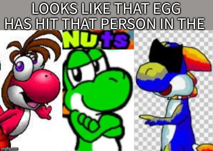 Looks Like That Egg Has Hit That Person In The Nuts | image tagged in looks like that egg has hit that person in the nuts | made w/ Imgflip meme maker