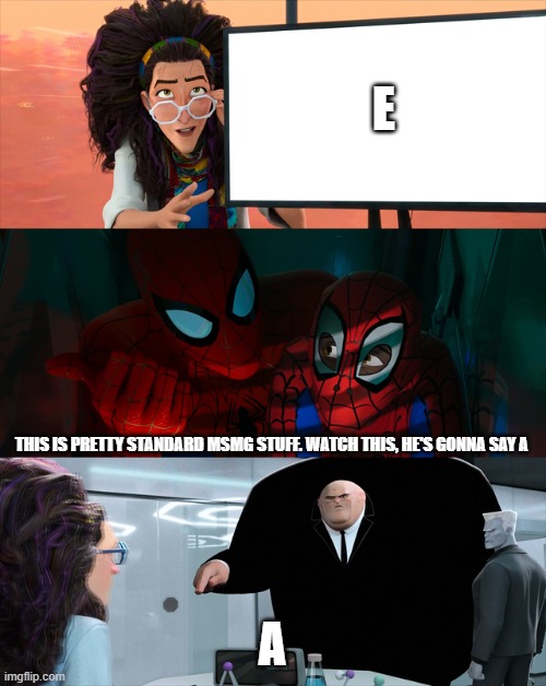 s p o r t s | E; THIS IS PRETTY STANDARD MSMG STUFF. WATCH THIS, HE'S GONNA SAY A; A | image tagged in this is pretty standard stuff,msmg | made w/ Imgflip meme maker