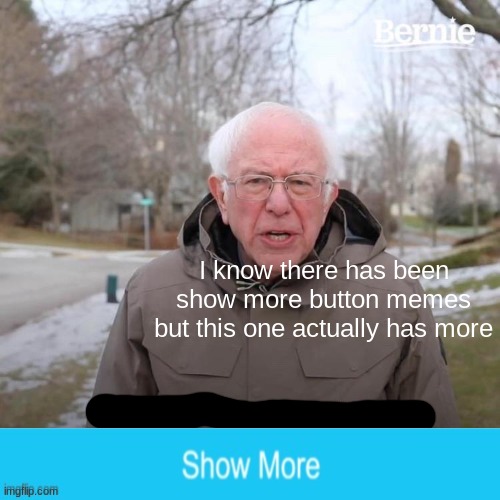 Bernie I Am Once Again Asking For Your Support | I know there has been show more button memes but this one actually has more | image tagged in memes,bernie i am once again asking for your support | made w/ Imgflip meme maker