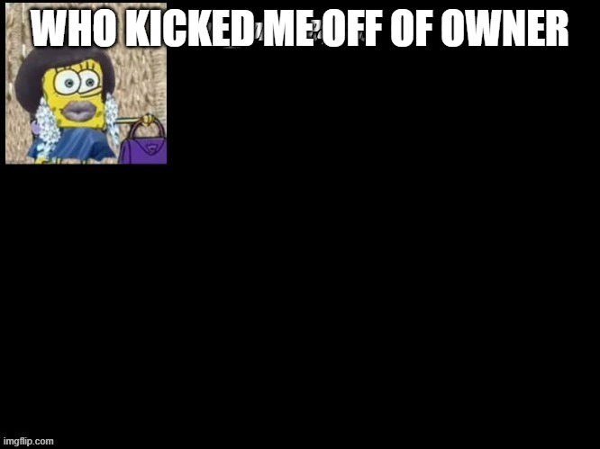 WHO KICKED ME OFF OF OWNER | made w/ Imgflip meme maker