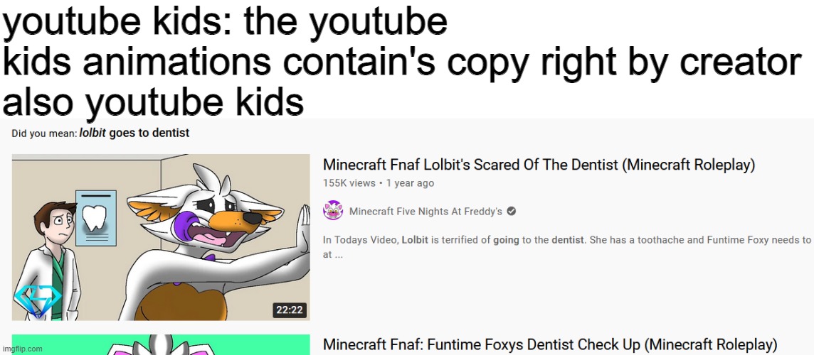 free cancer for fnaf players | youtube kids: the youtube kids animations contain's copy right by creator
also youtube kids | image tagged in lol bit,fnaf sister location,youtube kids | made w/ Imgflip meme maker