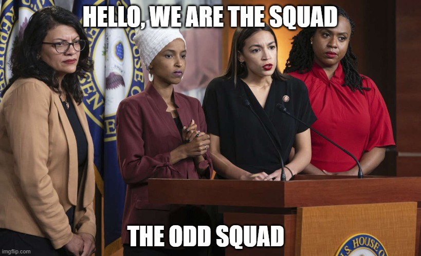 the odd squad | HELLO, WE ARE THE SQUAD; THE ODD SQUAD | image tagged in squad,nuts,women be trippin',terrorists | made w/ Imgflip meme maker