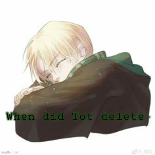 When did Tot delete- | made w/ Imgflip meme maker