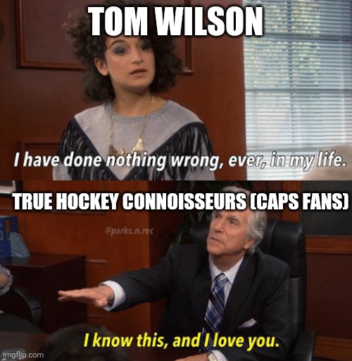 I know this and I love you | TOM WILSON; TRUE HOCKEY CONNOISSEURS (CAPS FANS) | image tagged in i know this and i love you | made w/ Imgflip meme maker