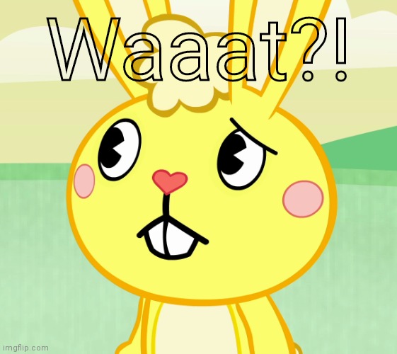 Confused Cuddles (HTF) | Waaat?! | image tagged in confused cuddles htf | made w/ Imgflip meme maker