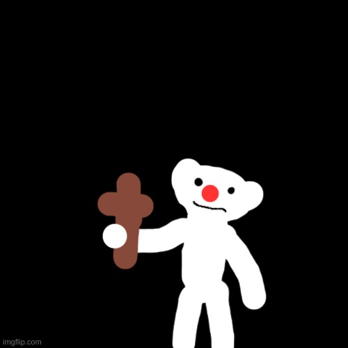 Nurpo holding a Cross Blank Meme Template