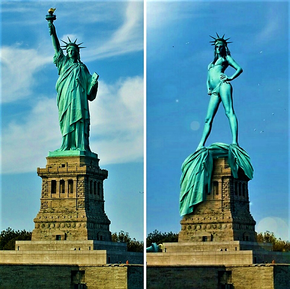 High Quality Liberty dressed vs undressed Blank Meme Template