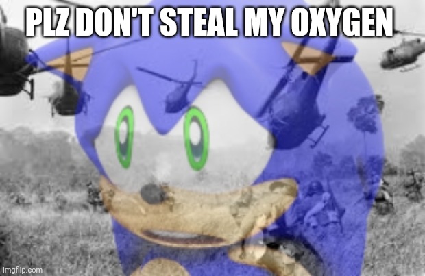 Sonic veitnam war | PLZ DON'T STEAL MY OXYGEN | image tagged in sonic veitnam war | made w/ Imgflip meme maker