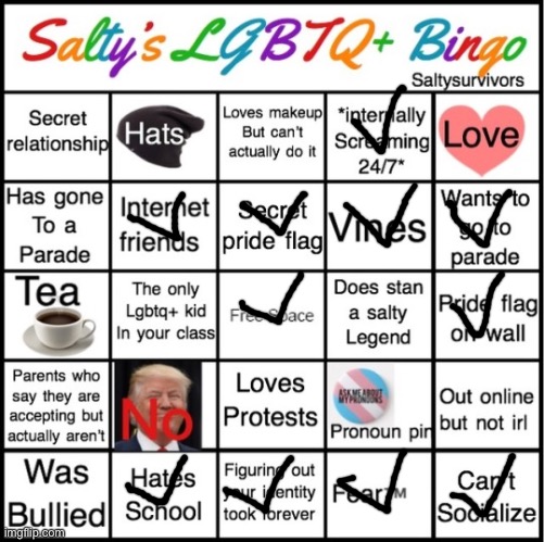 LGBTQ+ pride bingo | image tagged in the pride bingo | made w/ Imgflip meme maker