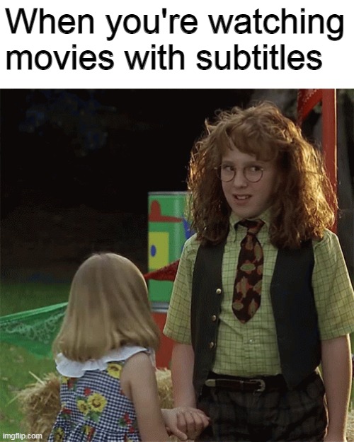 Mallory Pike Staring | When you're watching movies with subtitles | image tagged in mallory pike staring,memes | made w/ Imgflip meme maker