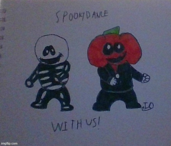 Skid and Pump do the Spooky Dance - Drawception