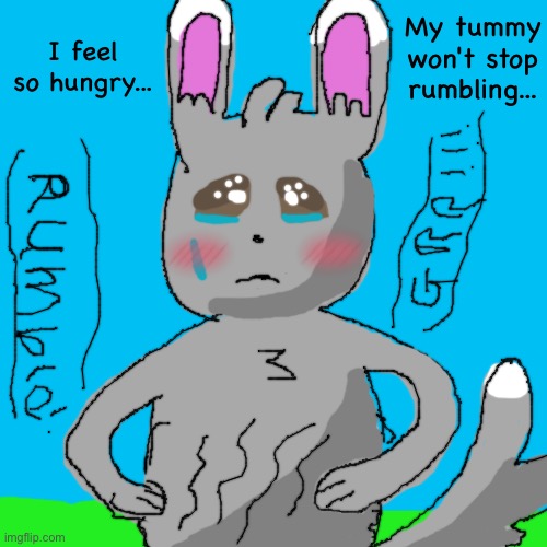 Hungry Minccino, stomach growl Minccino, embarrassed Minccino, Minccino's tummy rumbling | My tummy won't stop rumbling... I feel so hungry... | image tagged in memes,blank transparent square | made w/ Imgflip meme maker