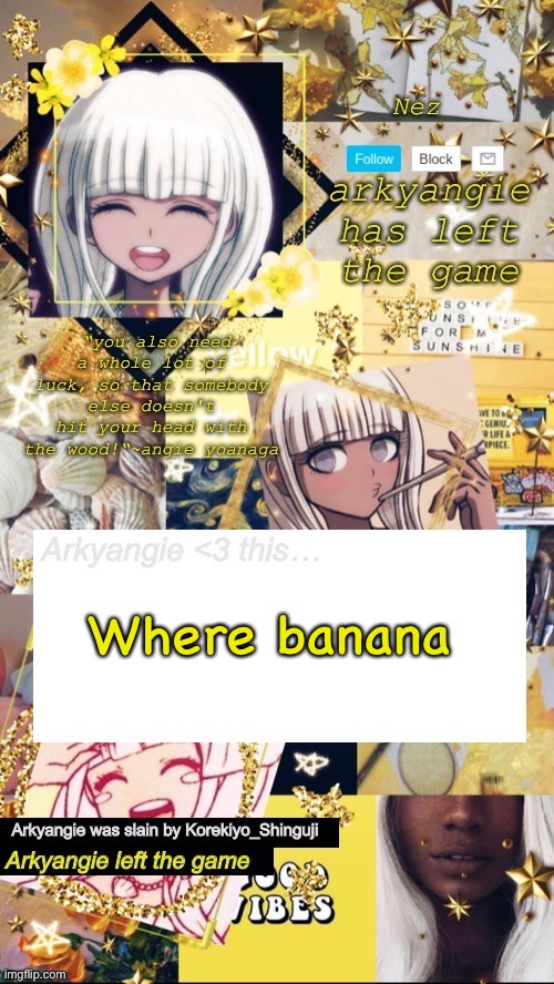 E | Where banana | image tagged in e | made w/ Imgflip meme maker