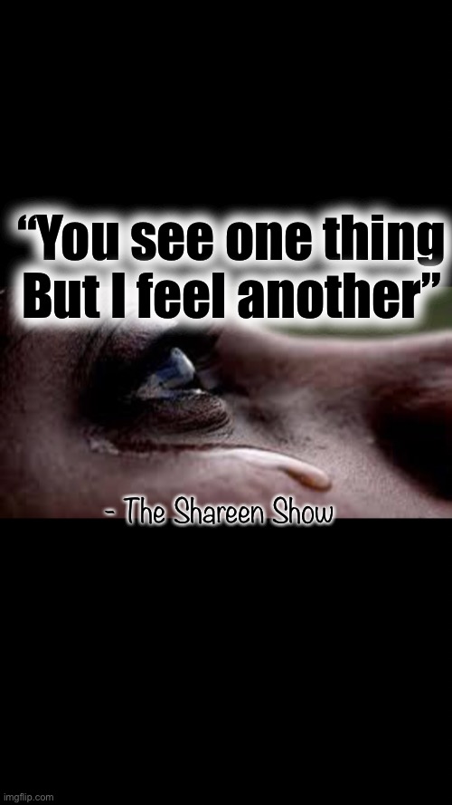 Mental health | “You see one thing
But I feel another”; - The Shareen Show | image tagged in health,mental health,law,justice,awareness | made w/ Imgflip meme maker