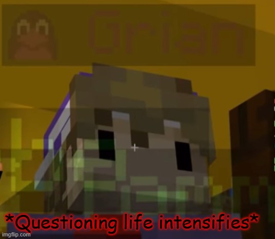 Dont mind tommy and tubbo staring at him | *Questioning life intensifies* | image tagged in grian,questioning life,mcc | made w/ Imgflip meme maker