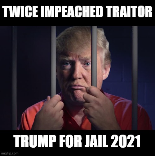 Lock Him Up! | TWICE IMPEACHED TRAITOR; TRUMP FOR JAIL 2021 | image tagged in the big loser,the big lie,criminal,corrupt,traitor | made w/ Imgflip meme maker