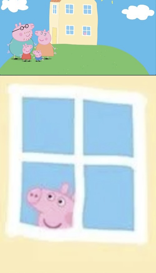 High Quality Peppa Pig, Home Alone Blank Meme Template