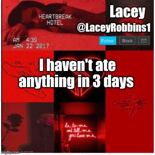 But Other Than That I'm Physically Ok | I haven't ate anything in 3 days | image tagged in lacey announcement template | made w/ Imgflip meme maker