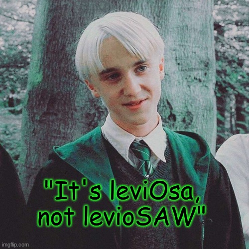 "It's leviOsa, not levioSAW" | made w/ Imgflip meme maker