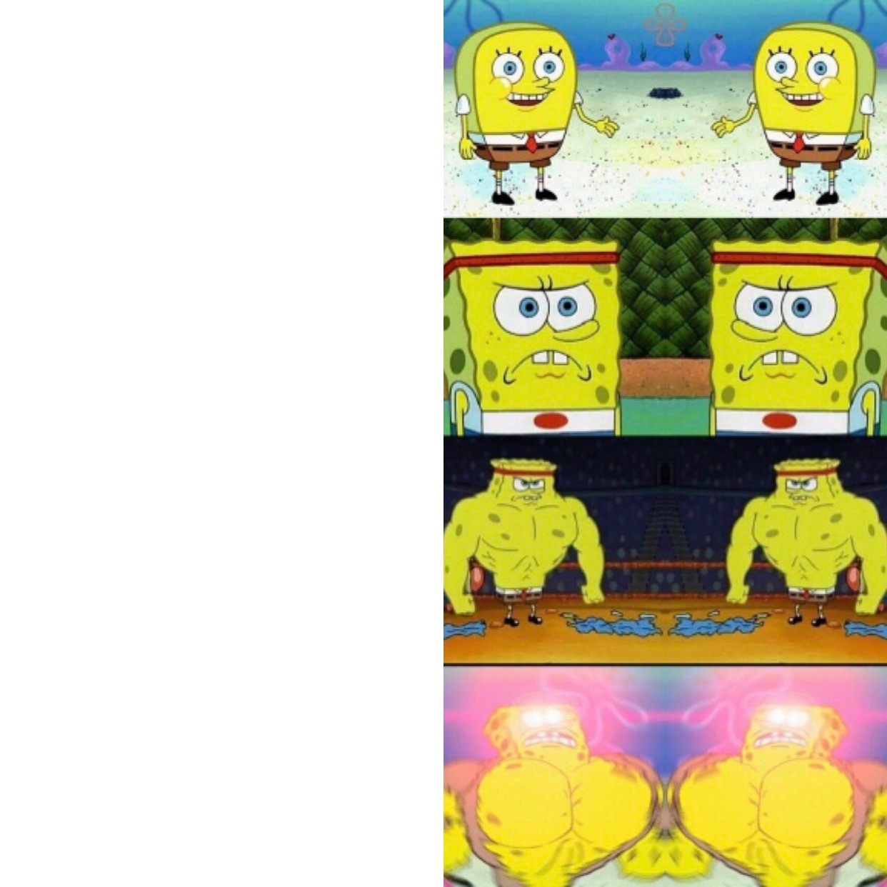 High Quality Double Strong Spongebob Blank Meme Template