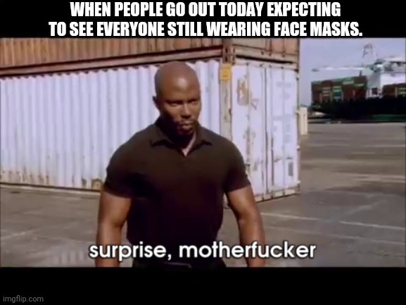 No mask, no problem. | WHEN PEOPLE GO OUT TODAY EXPECTING TO SEE EVERYONE STILL WEARING FACE MASKS. | image tagged in dexter surprise,surprise,motherfucker,no,facemask,no more | made w/ Imgflip meme maker