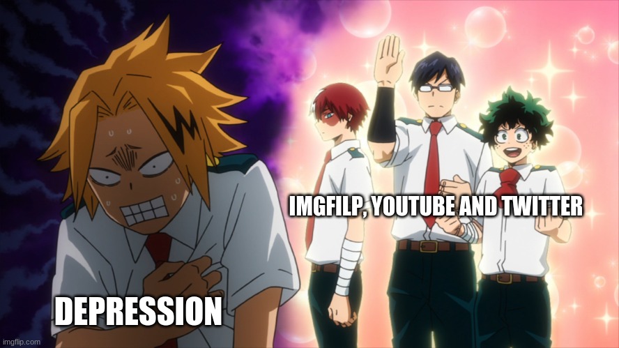 IMGFILP, YOUTUBE AND TWITTER; DEPRESSION | made w/ Imgflip meme maker