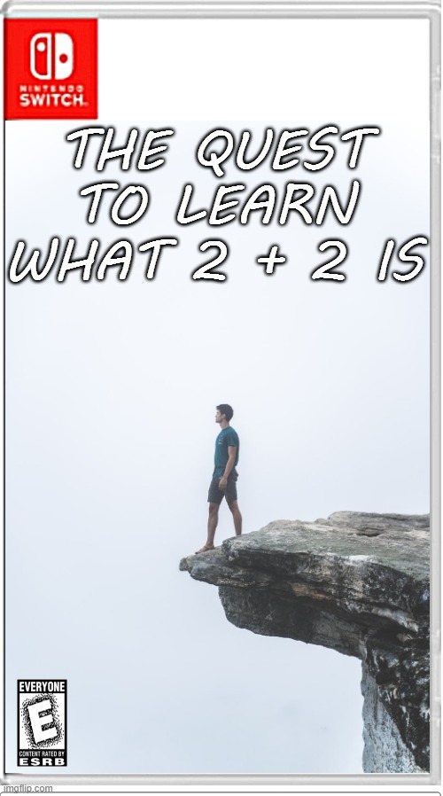 It equals Fish if you think about it | THE QUEST TO LEARN WHAT 2 + 2 IS | image tagged in nintendo switch,memes | made w/ Imgflip meme maker