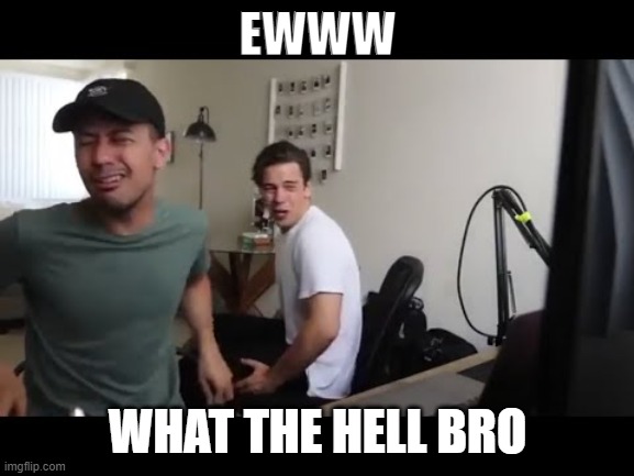 lol | EWWW; WHAT THE HELL BRO | image tagged in cool | made w/ Imgflip meme maker