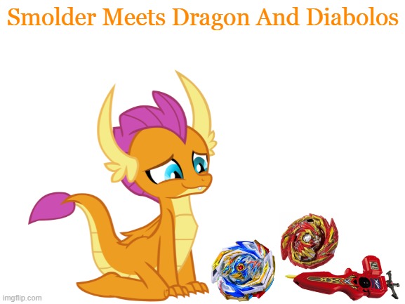 Smolder Meets Dragon And Diabolos | Smolder Meets Dragon And Diabolos | image tagged in blank white template | made w/ Imgflip meme maker