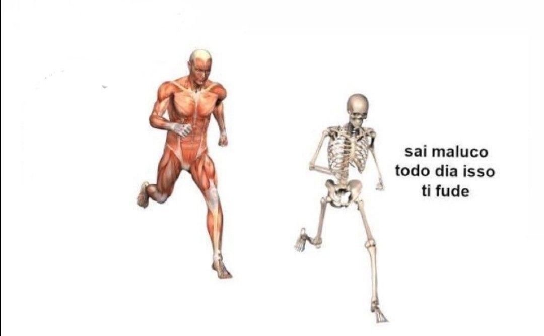 High Quality muscles chasing skeleton Blank Meme Template