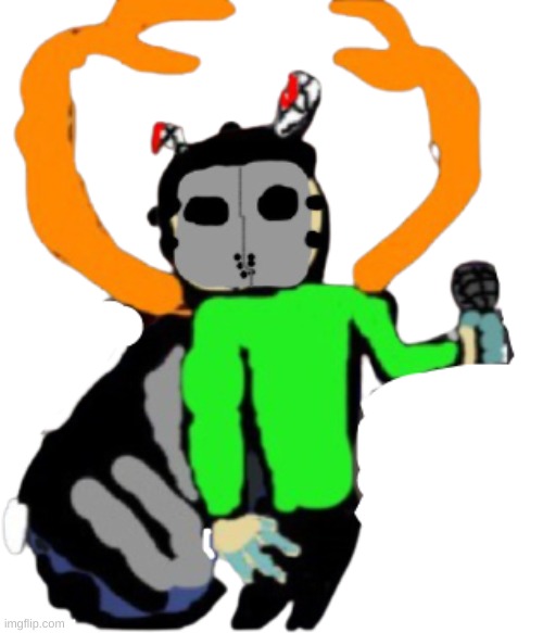 Carlos with trickys mask (transparent} | image tagged in carlos with trickys mask transparent | made w/ Imgflip meme maker
