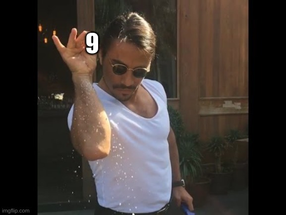 Salt guy | 9 | image tagged in salt guy | made w/ Imgflip meme maker