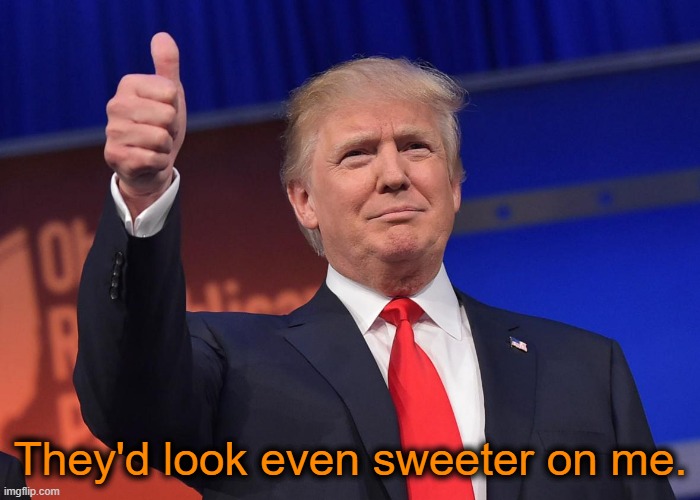 donald trump | They'd look even sweeter on me. | image tagged in donald trump | made w/ Imgflip meme maker