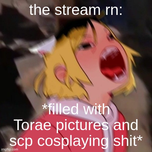 *me not knowing who to simp on* | the stream rn:; *filled with Torae pictures and scp cosplaying shit* | image tagged in kenma | made w/ Imgflip meme maker