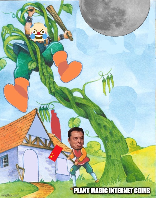 Elon China Fud |  PLANT MAGIC INTERNET COINS | image tagged in memes,crypto,elon musk,china,market | made w/ Imgflip meme maker