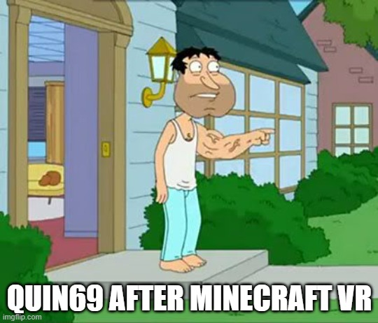 Quagmire Big Arm | QUIN69 AFTER MINECRAFT VR | image tagged in quagmire big arm | made w/ Imgflip meme maker