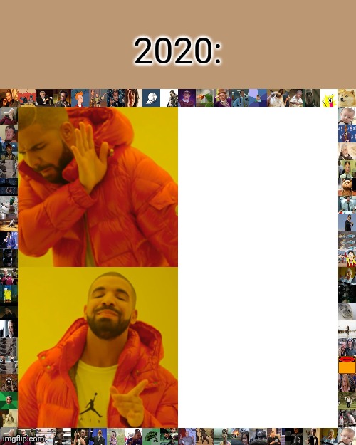 Meme Border 2020 | 2020: | image tagged in memes,drake hotline bling | made w/ Imgflip meme maker