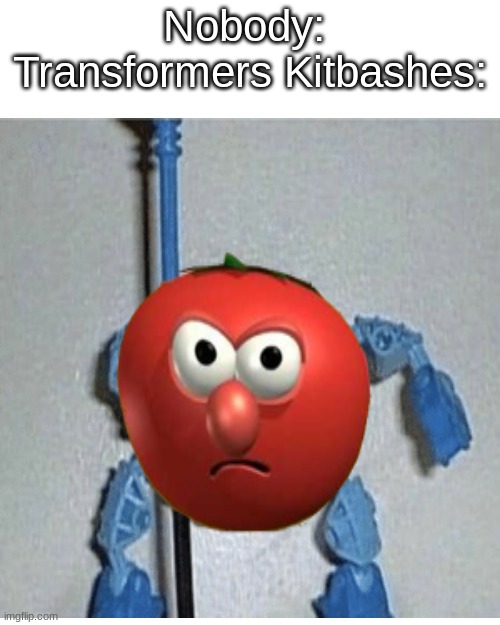 Hey guys look, I made a new custom | Nobody: 
Transformers Kitbashes: | image tagged in memes,blank transparent square,transformers,Transformemes | made w/ Imgflip meme maker