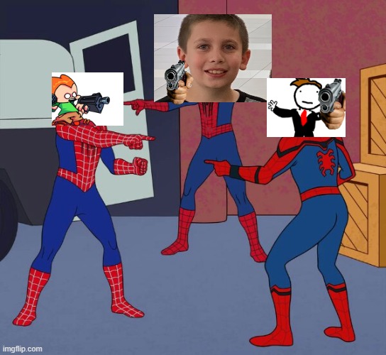 Spider Man Triple | image tagged in spider man triple | made w/ Imgflip meme maker