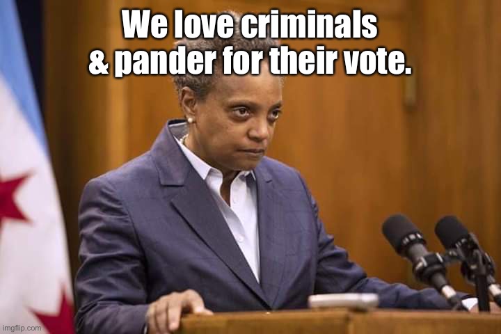Mayor Chicago | We love criminals & pander for their vote. | image tagged in mayor chicago | made w/ Imgflip meme maker