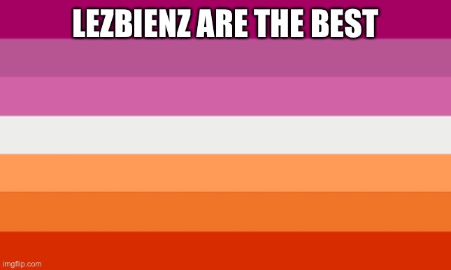 lesbian flag | LEZBIENZ ARE THE BEST | image tagged in lesbian flag | made w/ Imgflip meme maker