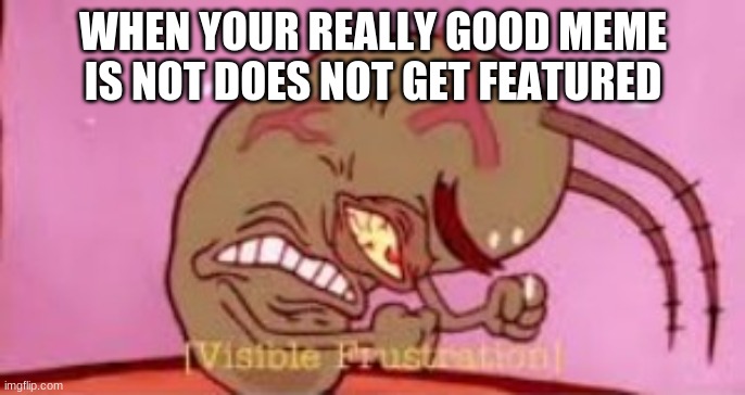 Visible Frustration | WHEN YOUR REALLY GOOD MEME IS NOT DOES NOT GET FEATURED | image tagged in visible frustration | made w/ Imgflip meme maker