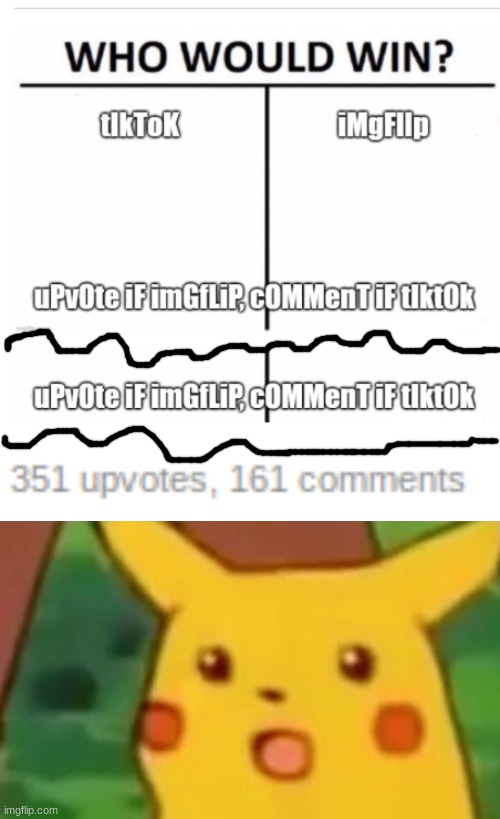 E | image tagged in memes,surprised pikachu | made w/ Imgflip meme maker