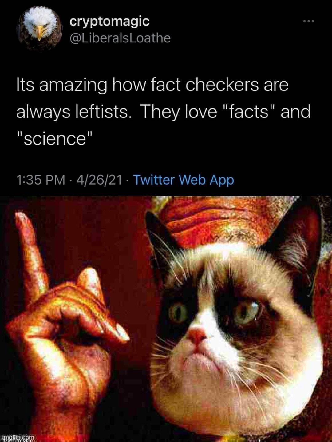 Well then | image tagged in fact checkers are leftists,morgan freeman cat he's right you know deep-fried 1 | made w/ Imgflip meme maker