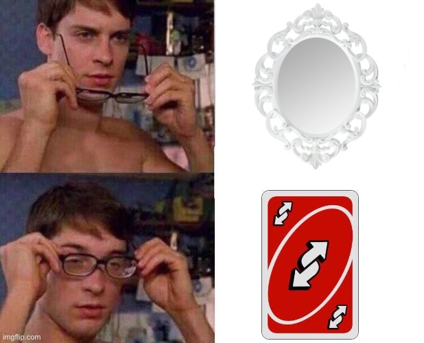 Uno reverse card | image tagged in spiderman glasses | made w/ Imgflip meme maker