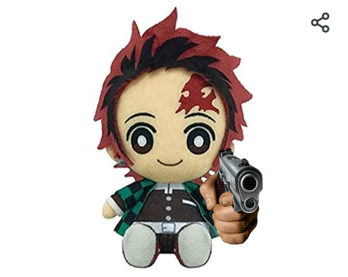 Tanjiro with gun Blank Meme Template
