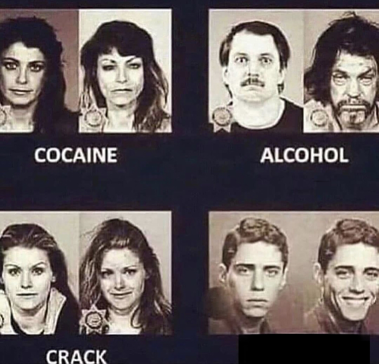 High Quality Cocain, alcohol, crack, happy Blank Meme Template