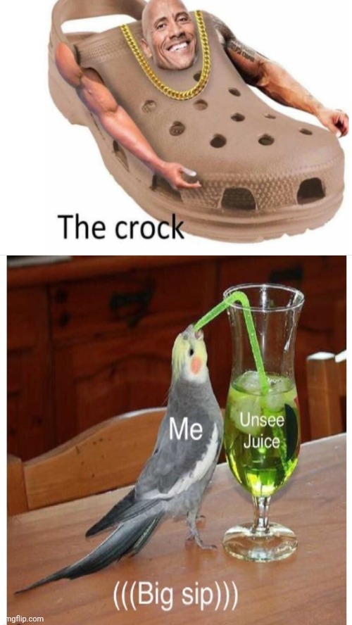 Unsee juice (((big sip))) | image tagged in the crock,unsee juice | made w/ Imgflip meme maker